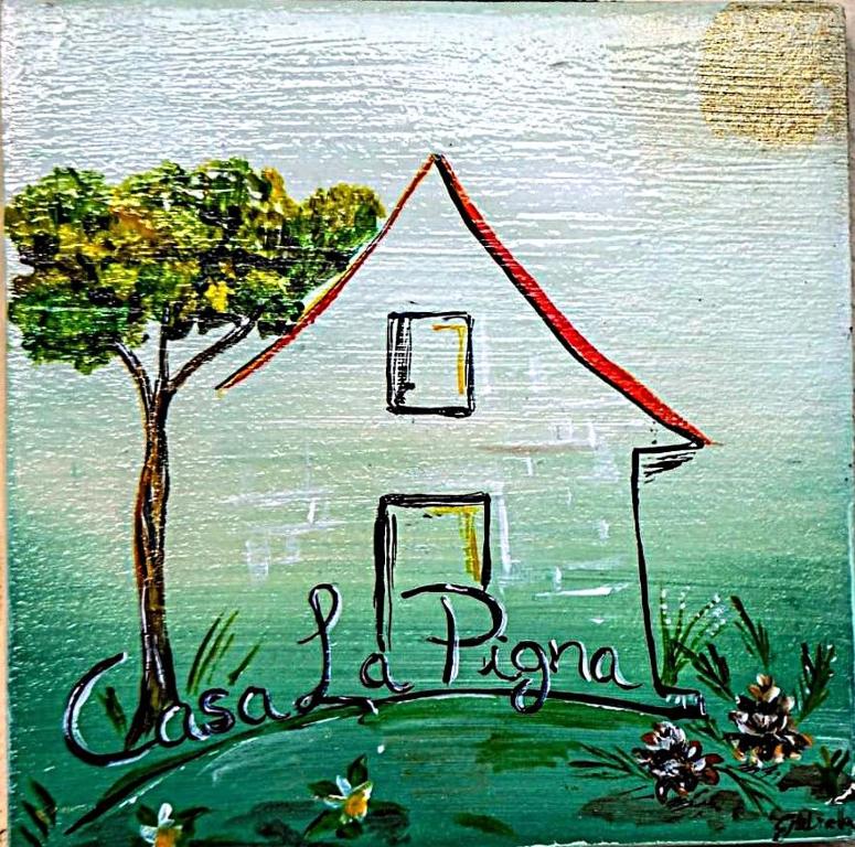 a drawing of a house and a tree at Casa La Pigna in Lucito