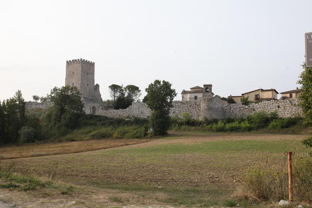 a castle on top of a hill with a field at la casa nell'acropoli , piano terra in Arpino