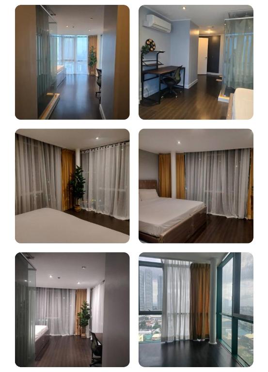 a series of four pictures of a room at Astoria Plaza Residential in Manila