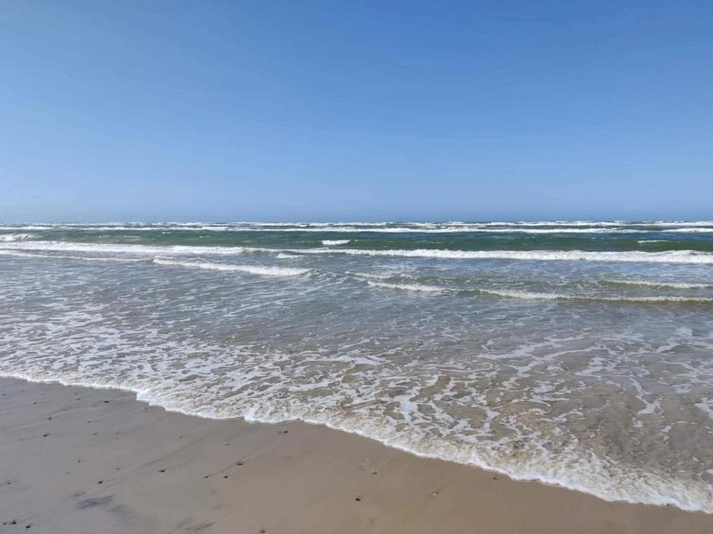 ein Strand mit dem Meer und der Küstenlinie in der Unterkunft 6 person holiday home in Brovst in Brovst