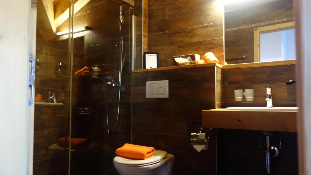 Koupelna v ubytování Hotel L'Etable