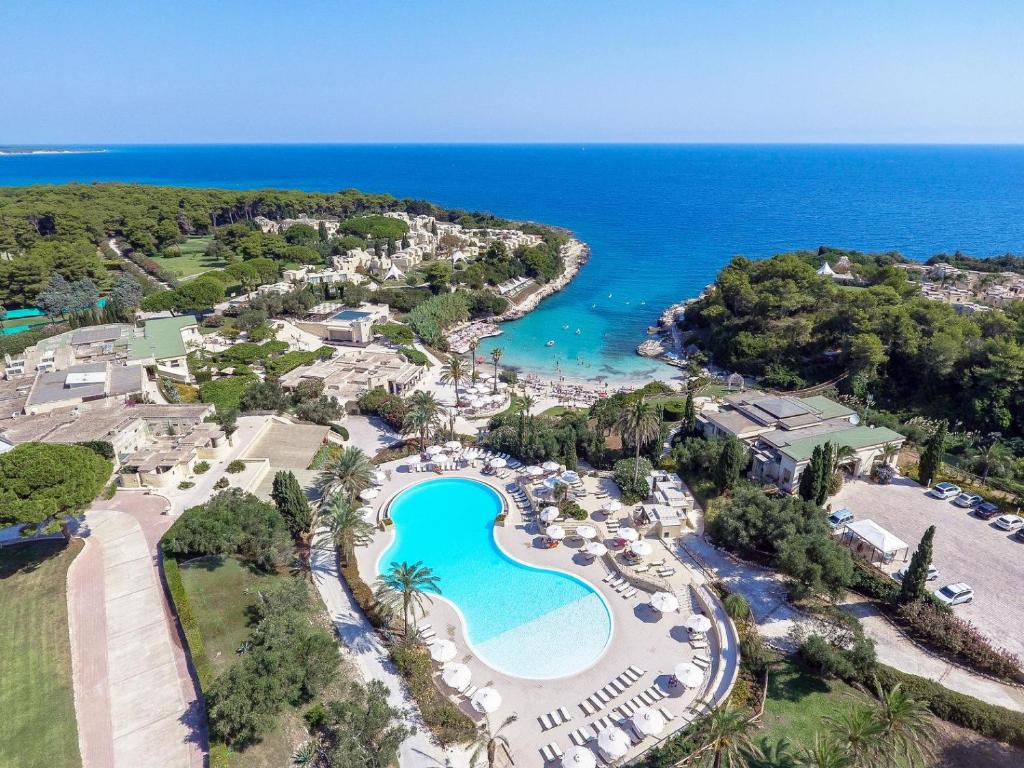 an aerial view of the resort and the ocean at Hotiday Torre Santo Stefano Resort in Otranto
