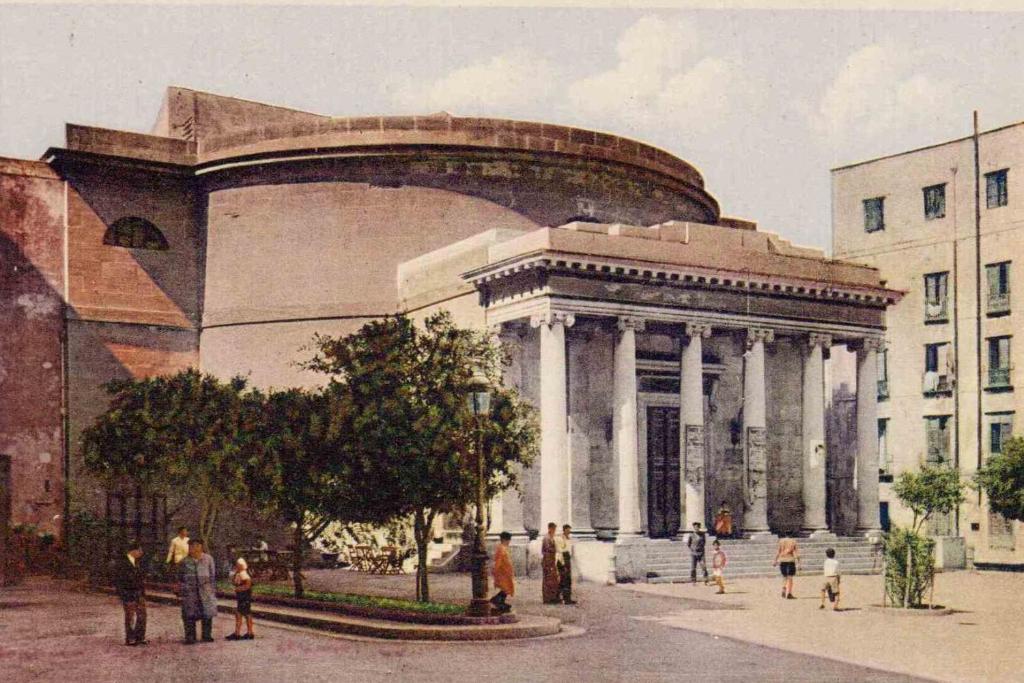 a drawing of a building with a monument in front of it at Appartamento Scarlatti in Trapani