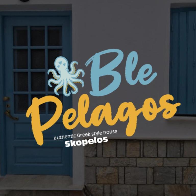 an octopus sign on the side of a house at BlePelagos house in Glossa