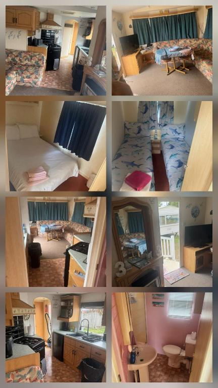 a collage of different pictures of a room at Sandgate retreat hemsby 2023 in Hemsby