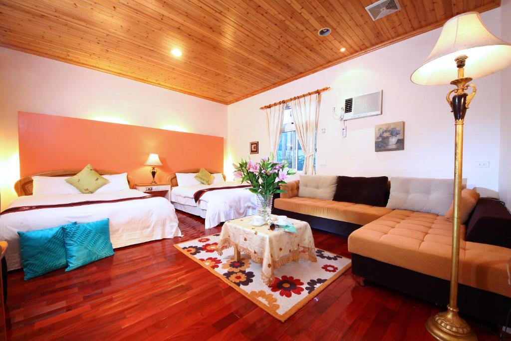 Posezení v ubytování Zhen Shan Zhuang B&B