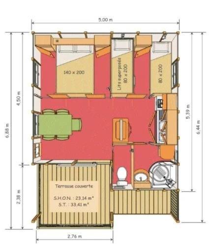 a drawing of a floor plan of a house at ZEcamping 3 étoiles à 1km de la plage piscine jacuzzi animaux acceptés in Viggianello