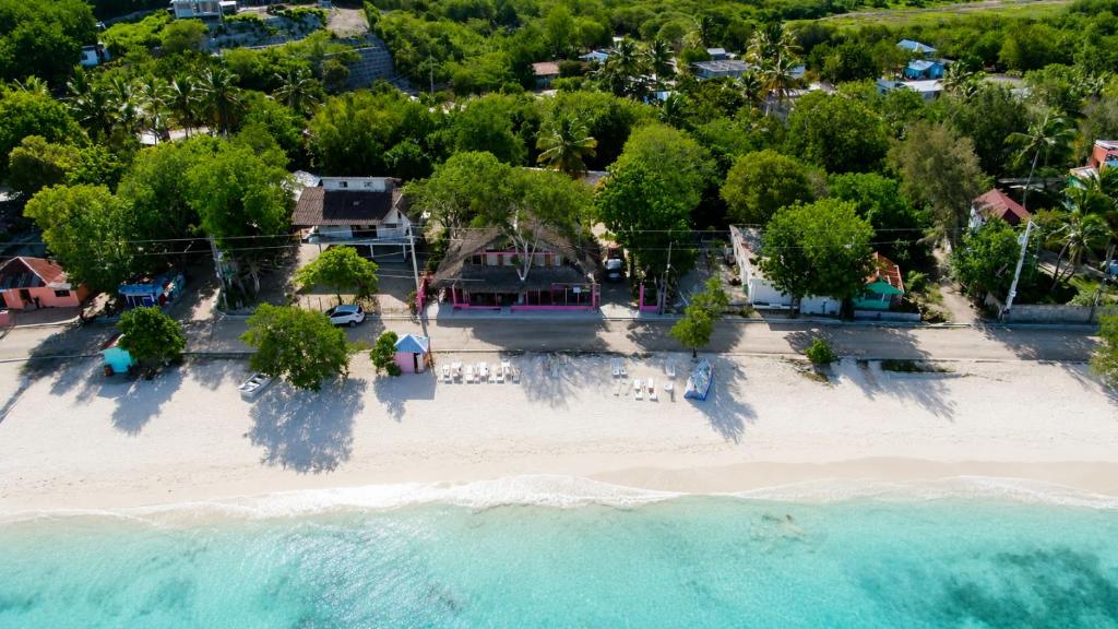 an aerial view of a beach with a resort at Villa Rosa in Punta Rucia