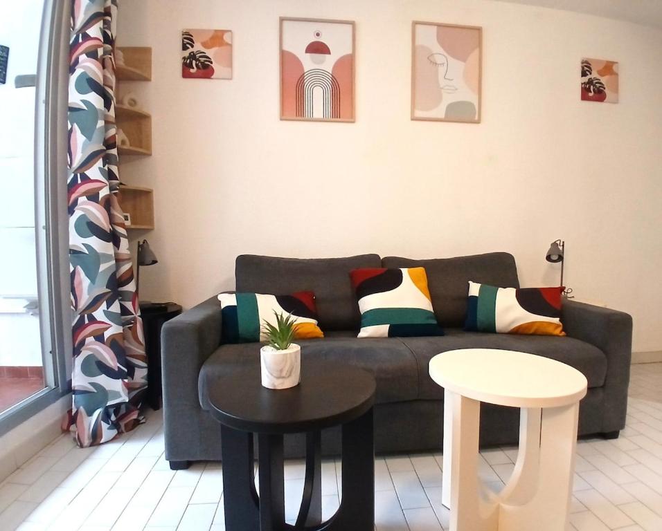 Studio cosy avec piscines à 5 min de la plage