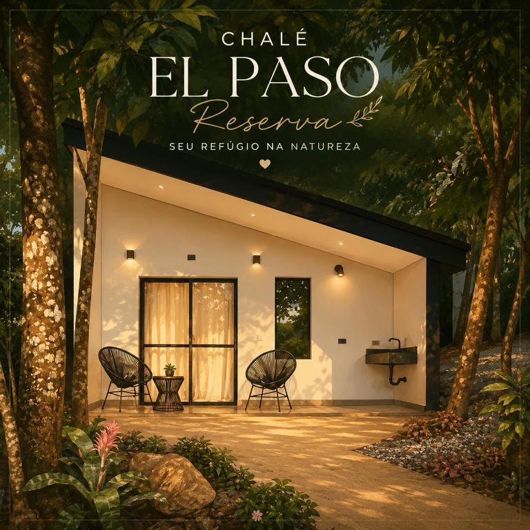 a sign that reads el paso resort and spa rebuild in malibu at Chalé Reserva El Paso in Mairiporã