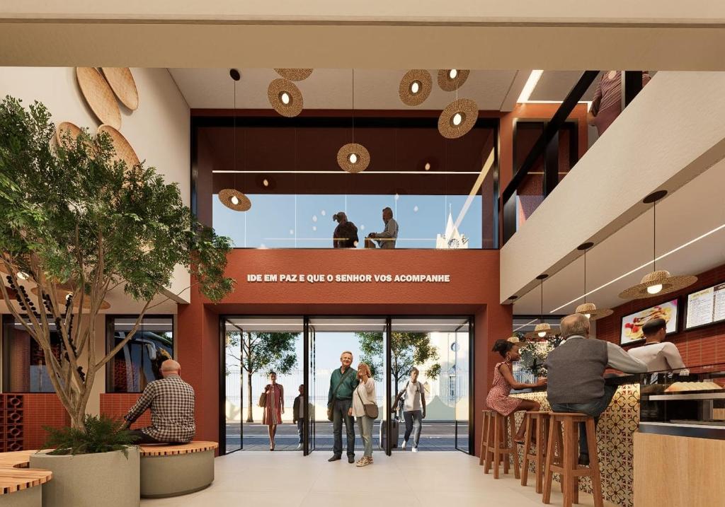 a rendering of the lobby of a shopping center at Hotel JB in Juazeiro do Norte