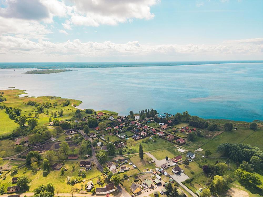an aerial view of a park next to the water at Mehrblick Kopice in Stepnica