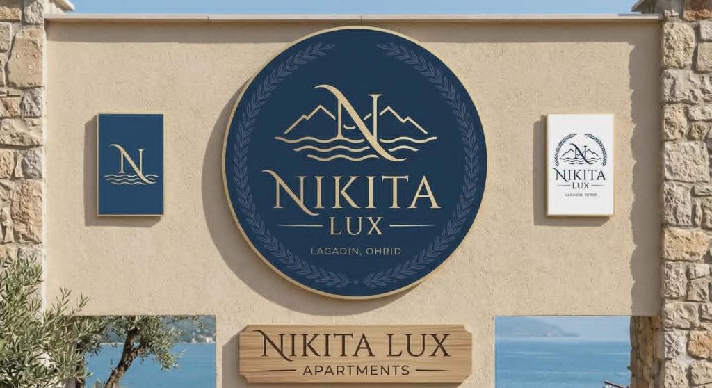 a sign for a nitzka lux resort club at Nikita Lux in Lagadin