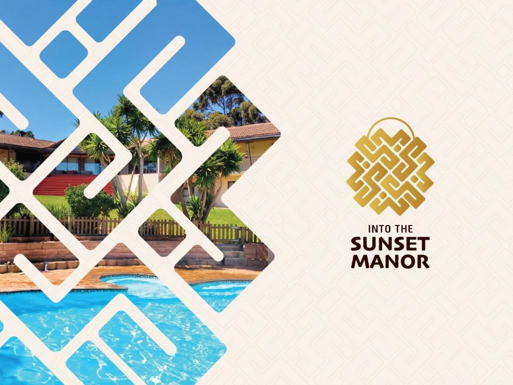 a picture of a swimming pool with the sunset manor logo at Into the Sunset Manor in Gordonʼs Bay