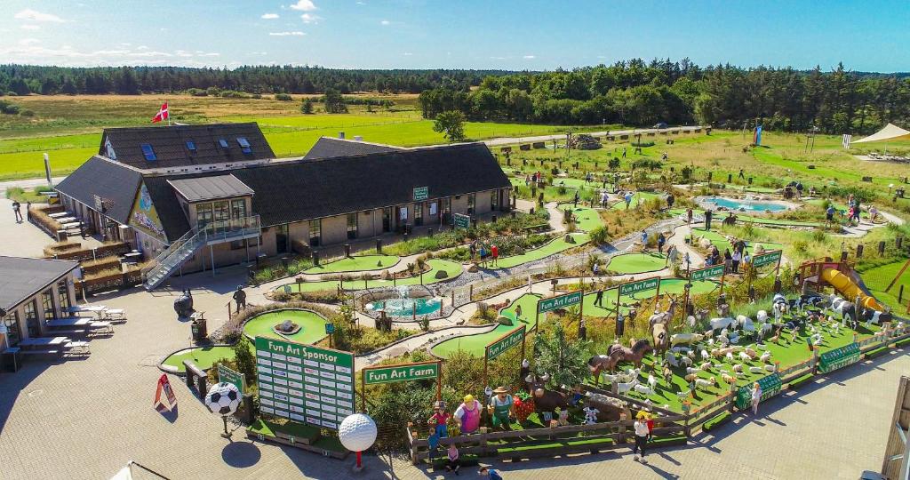 an aerial view of a large amusement park at Fun Art Blokhus in Blokhus