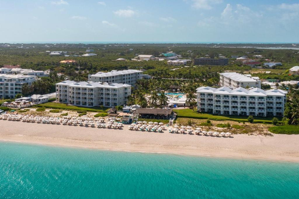 an aerial view of the resort and the beach at Alexandra Resort - All-Inclusive in Providenciales
