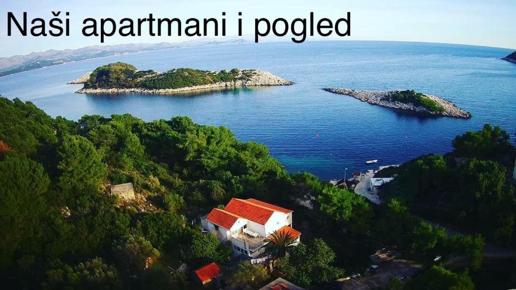 an island in the middle of a body of water at podskoj apartment in Saplunara