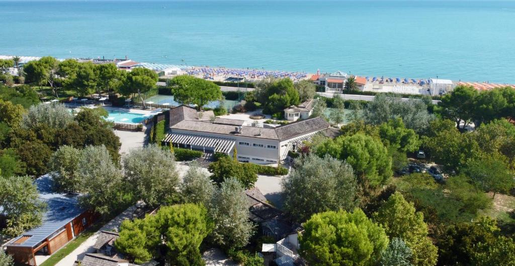 an aerial view of a resort near the ocean at Conero Azzurro in Numana