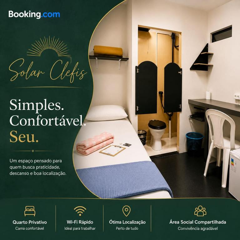a poster of a bed in a room at Solar Clefis in Vitória