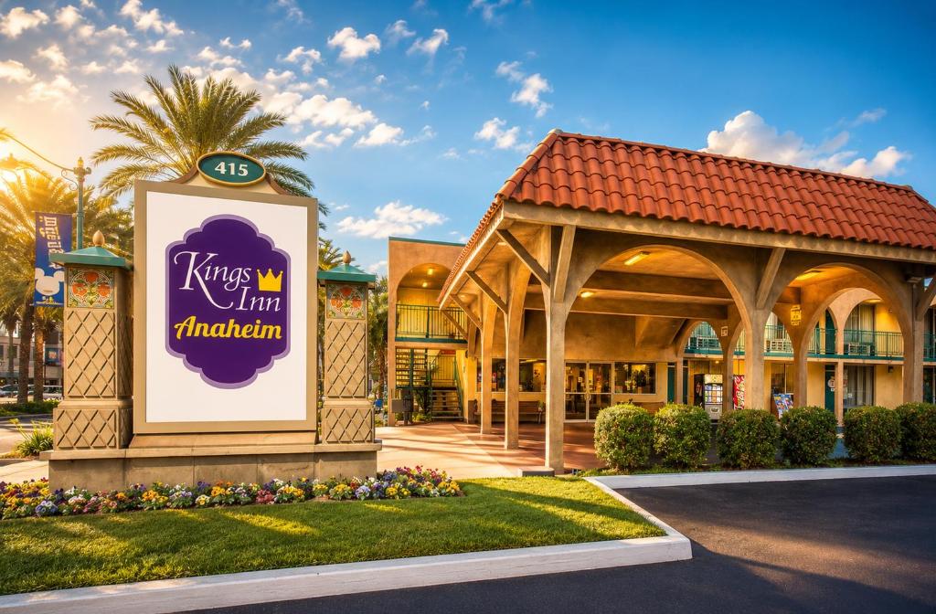 a sign for the kings inn anaheimheim at Kings Inn Anaheim at The Park & Convention Center in Anaheim