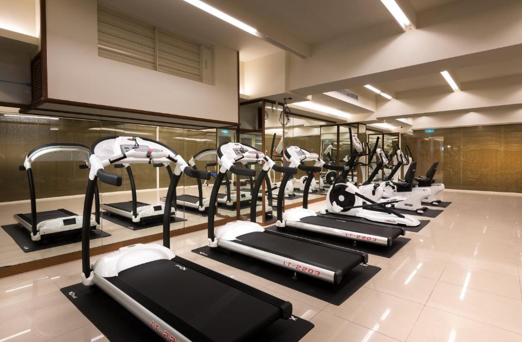 Fitness centrum a/nebo fitness zařízení v ubytování Shandori Hotel