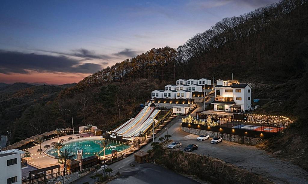 a view of a resort with a swimming pool at Chuncheon Bali 376 in Chuncheon