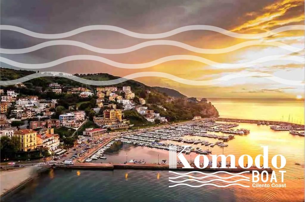 a view of a harbor with boats in the water at Komodo Rooms in Agropoli