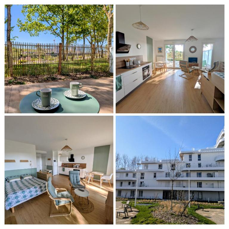 a collage of four pictures of a building at Ti Malo - Appartement proche plage Dunkerque in Dunkerque