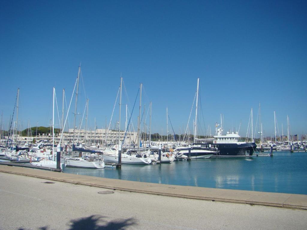 エル・プエルト・デ・サンタマリアにあるApartamento Marina el Puertoの港に停泊する船