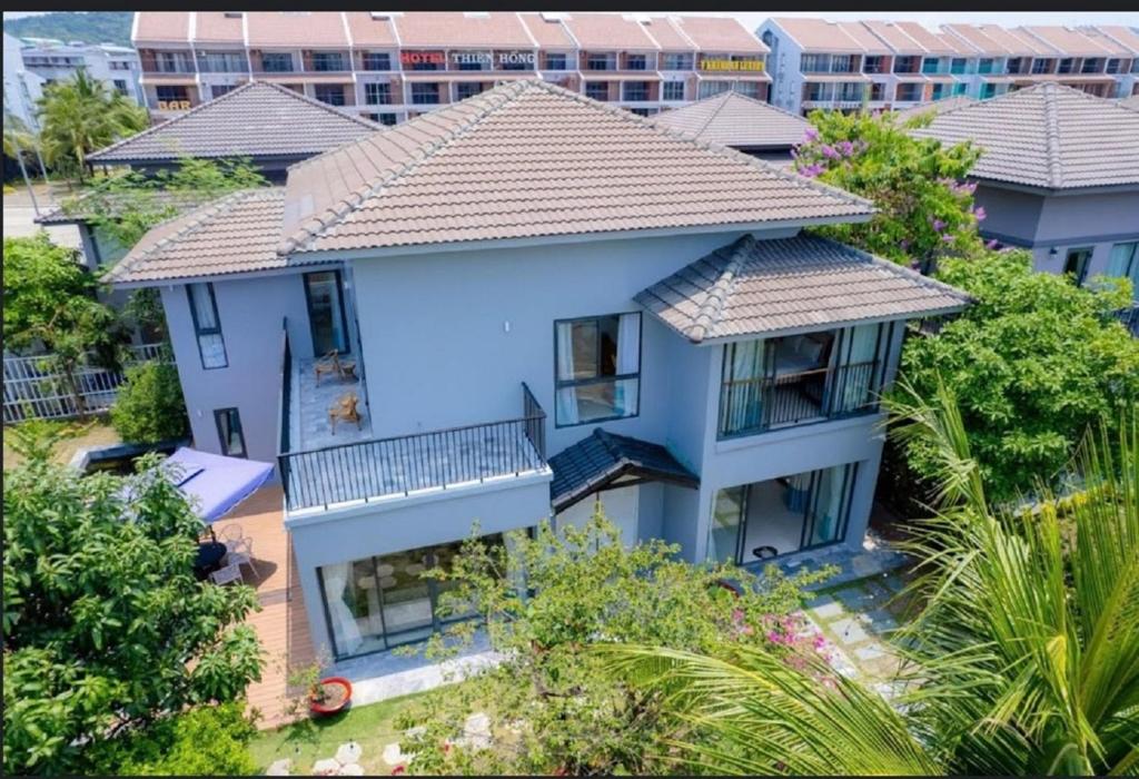 an aerial view of a house with a roof at MT Luxury Villas Phu Quoc in Phú Quốc