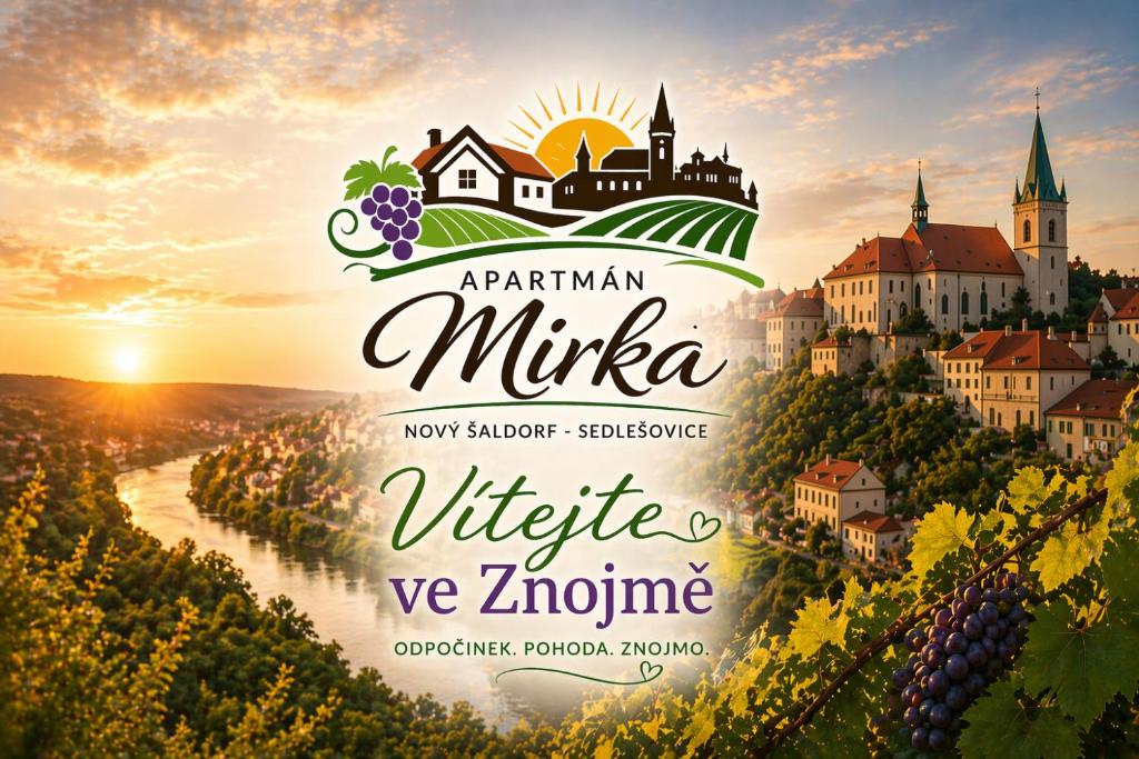 a poster for a wine festival with a castle and a river at Apartmán Mirka in Nový Šaldorf