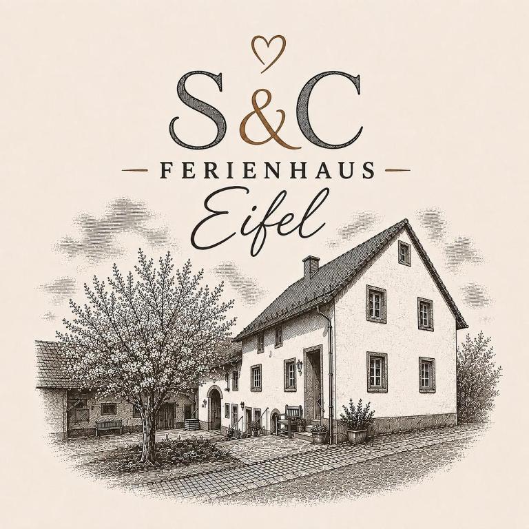 a black and white picture of a house at S & C Ferienhaus in Oberbettingen