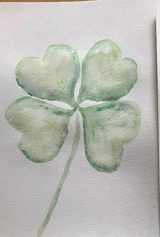 a drawing of a four leaf clover on a paper at Kleeblatt in Bad Wildbad