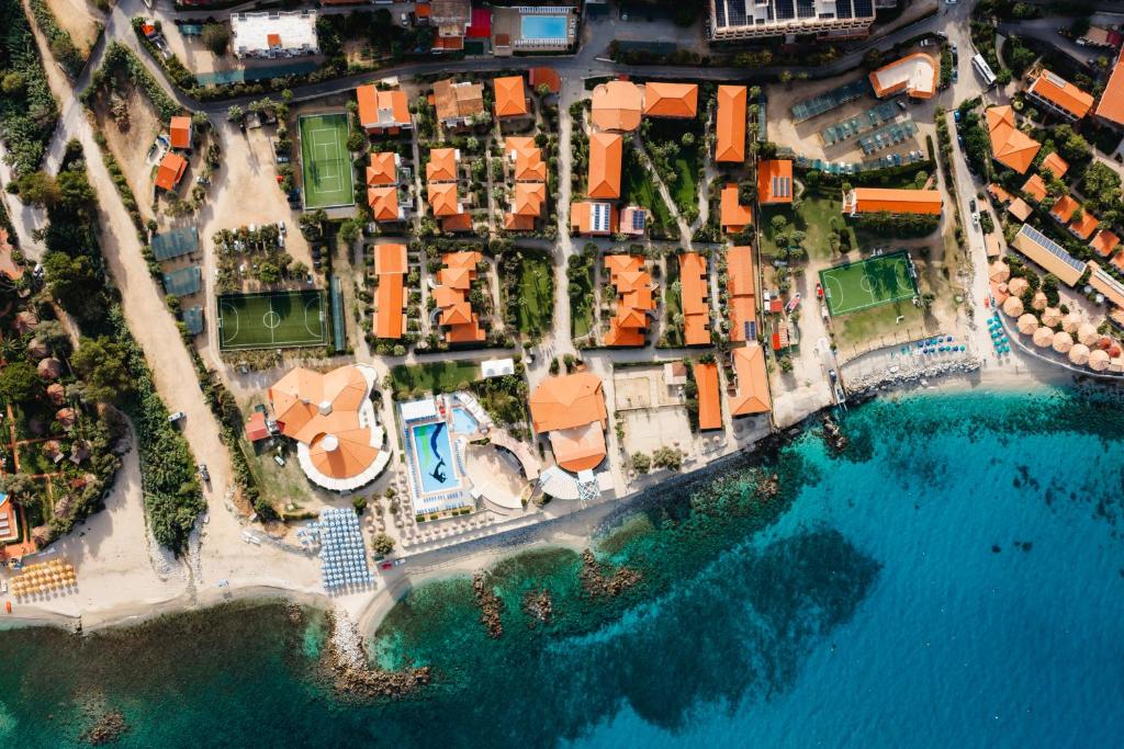 an aerial view of a resort near the water at Villaggio Torre Ruffa Robinson in Capo Vaticano