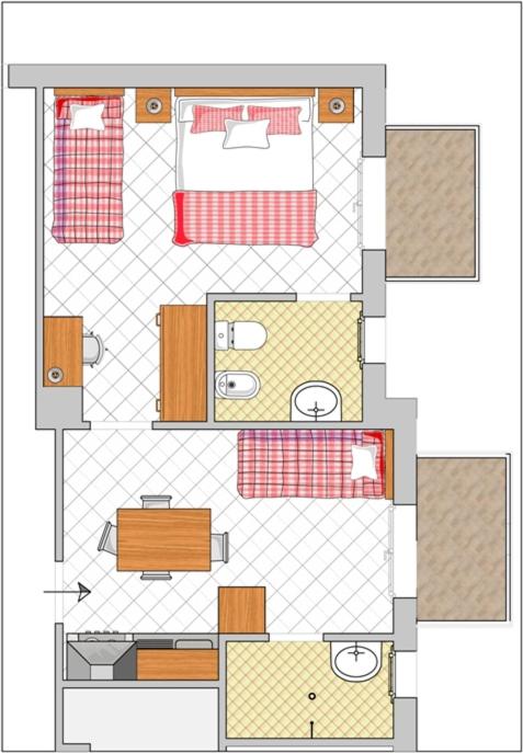 Půdorys ubytování Residence BluAdria