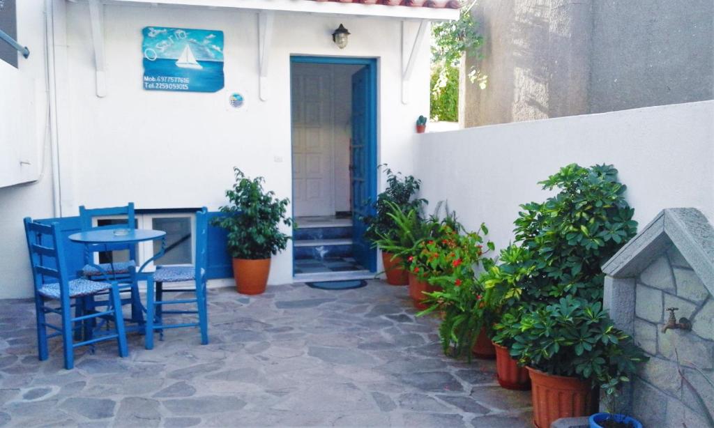Patio nebo venkovní prostory v ubytování Ostria Eressos Rooms