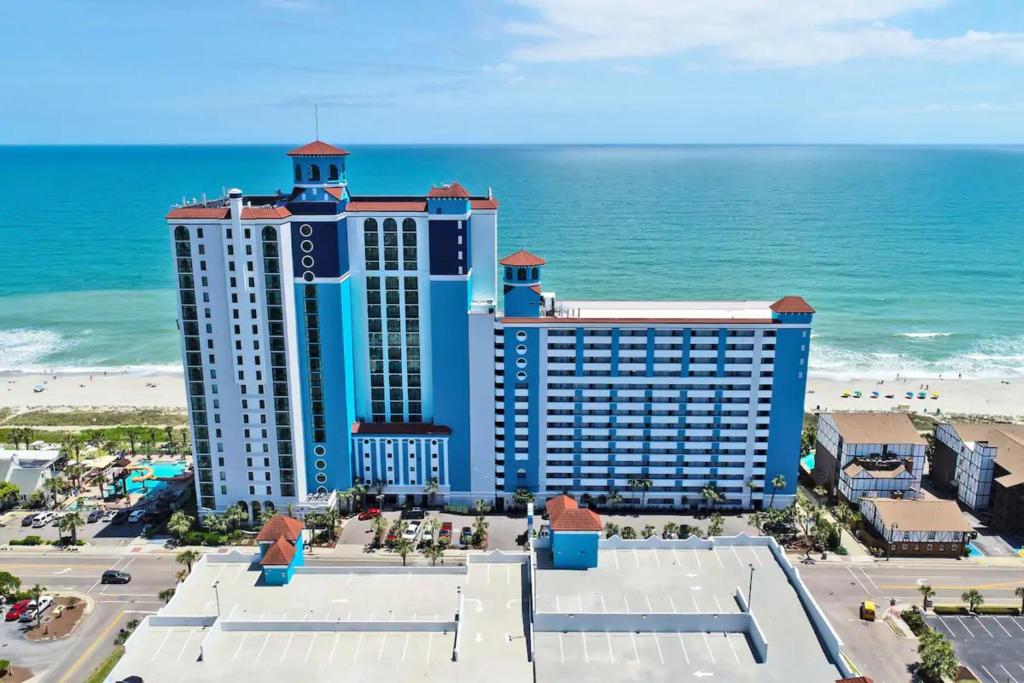 an aerial view of a resort with the ocean at Condos at the Caribbean Resort in Myrtle Beach
