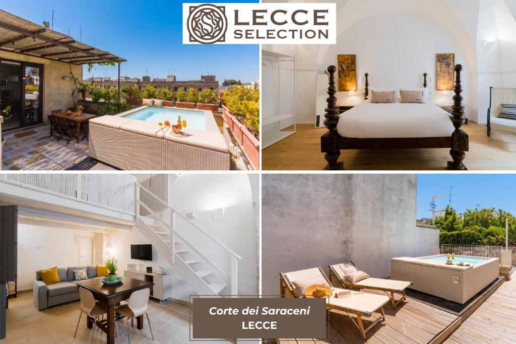 a collage of photos of a bedroom and a villa at Corte Dei Saraceni - Lecce Selection in Lecce