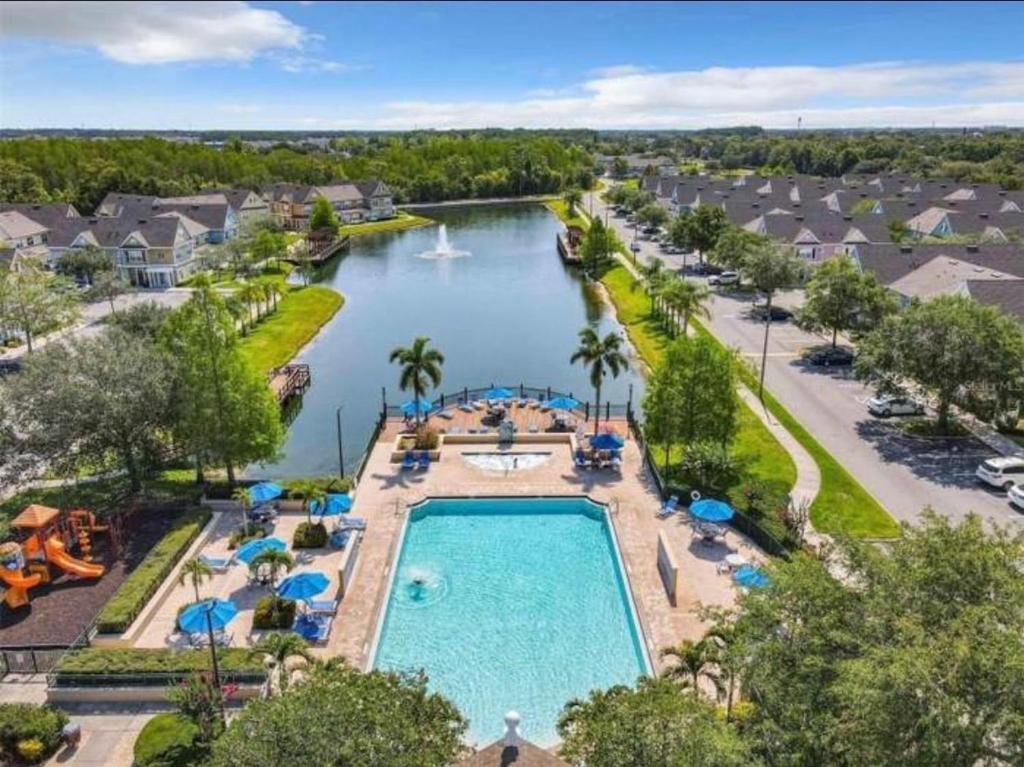 an aerial view of a pool at a resort at Casa Santa Maria in Kissimmee
