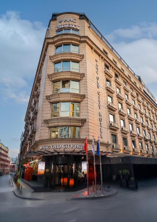 a building with a sign on the front of it at AHC Old City Hotel in Istanbul