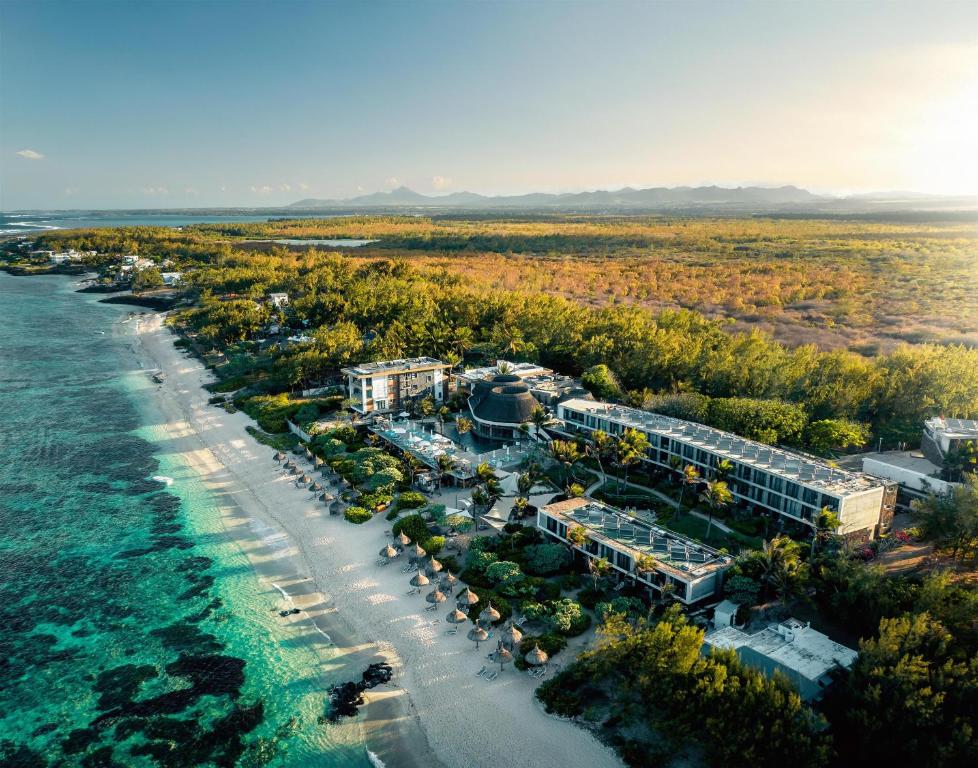 an aerial view of a resort on the beach at Radisson Blu Poste Lafayette Resort & Spa (Adults Only) in Poste Lafayette