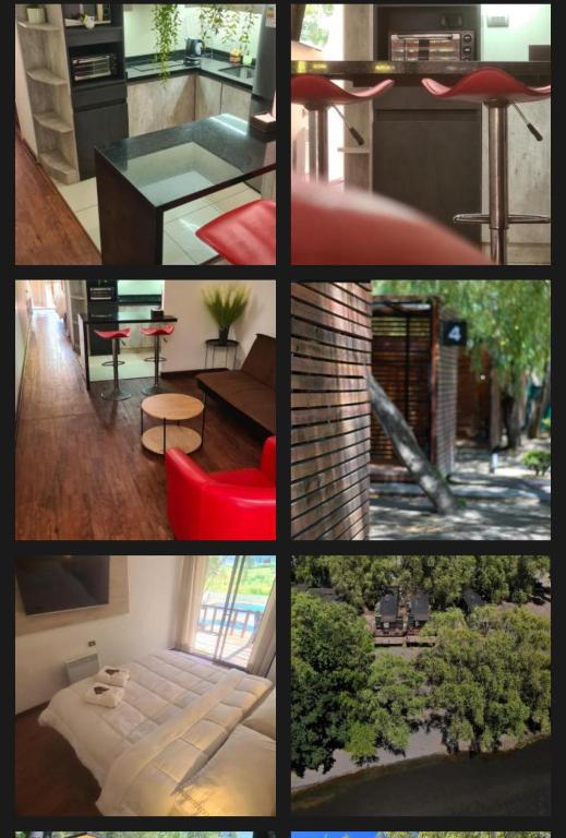 a collage of pictures of different types of furniture at Cabañas San Pedro in Concepción