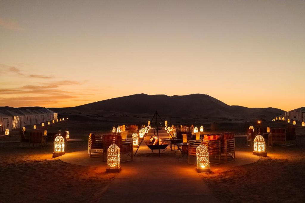 Luxury desert camp in Merzouga Sahara Morocco