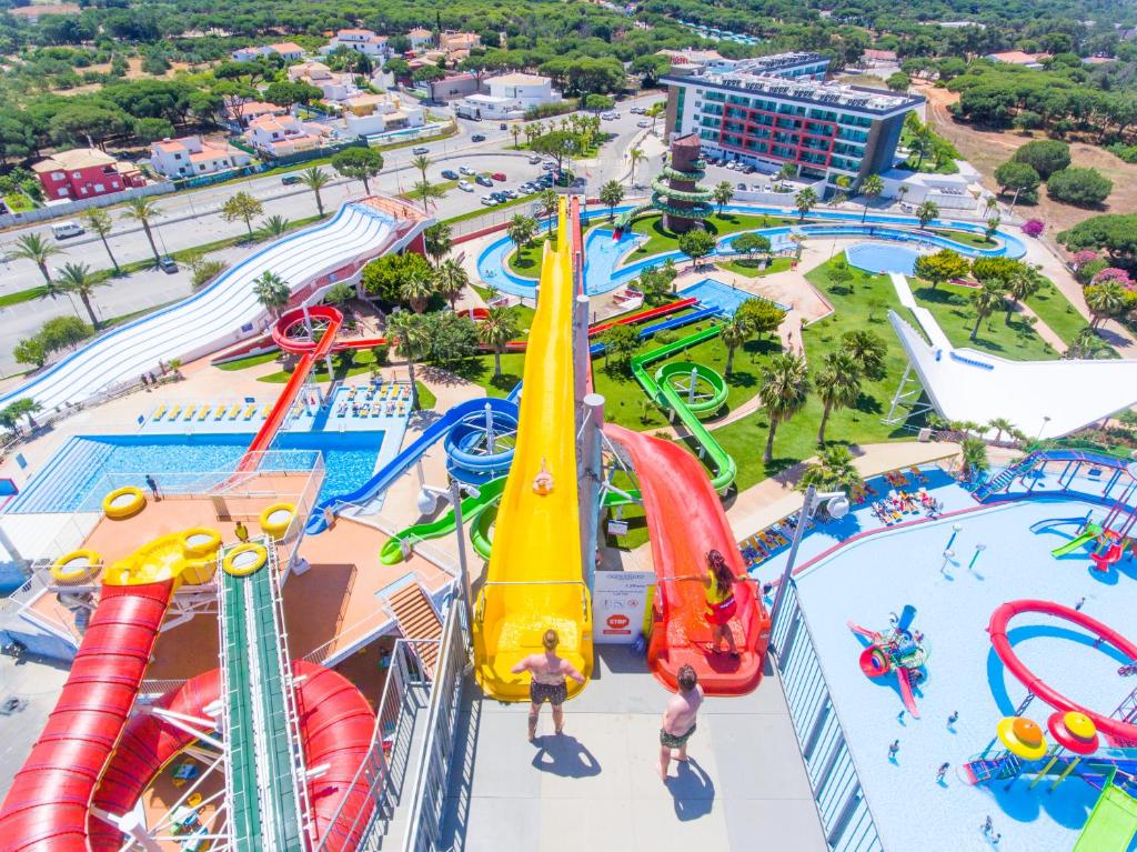 an aerial view of a water park at a resort at Aquashow Park Hotel in Quarteira