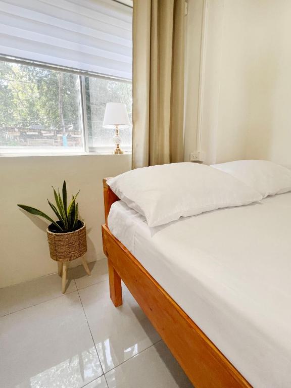 a bedroom with a bed and a window at Downtown Hostel Jamaica in Kingston