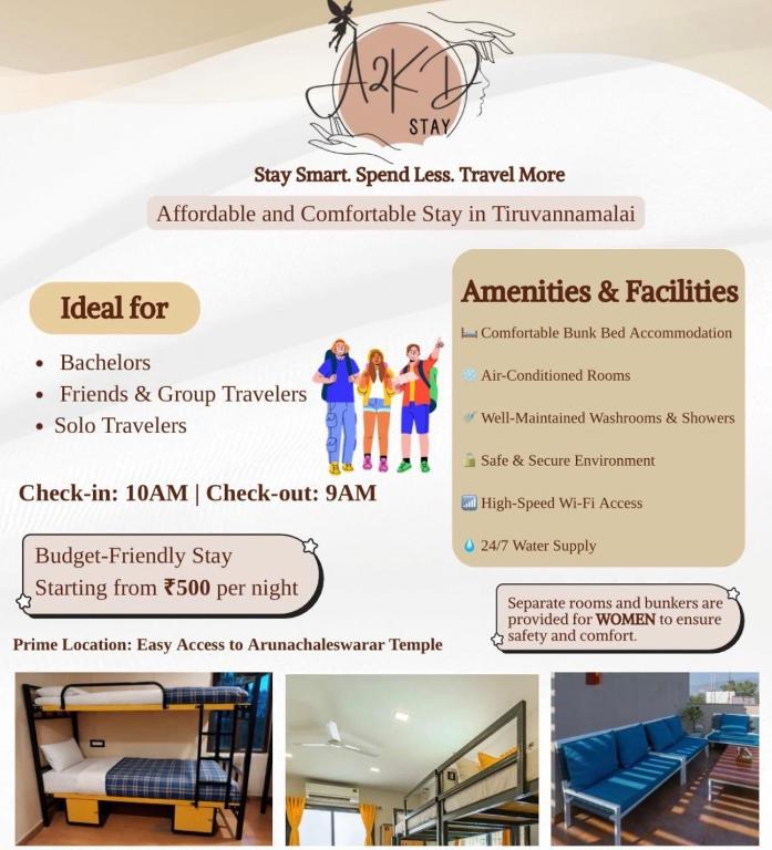 a flyer for a showroom for a furniture store at A2KD Stay - Achyutam Keshavam Krishna Damodaram in Tiruvannāmalai