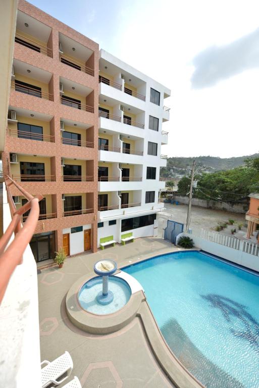 Bazén v ubytování Hotel La Aldea nebo v jeho okolí