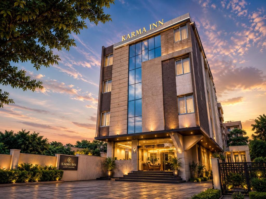 a rendering of the lahaina inn at sunset at Hotel Karma Inn Near Akshay Patra Jagatpura in Jaipur