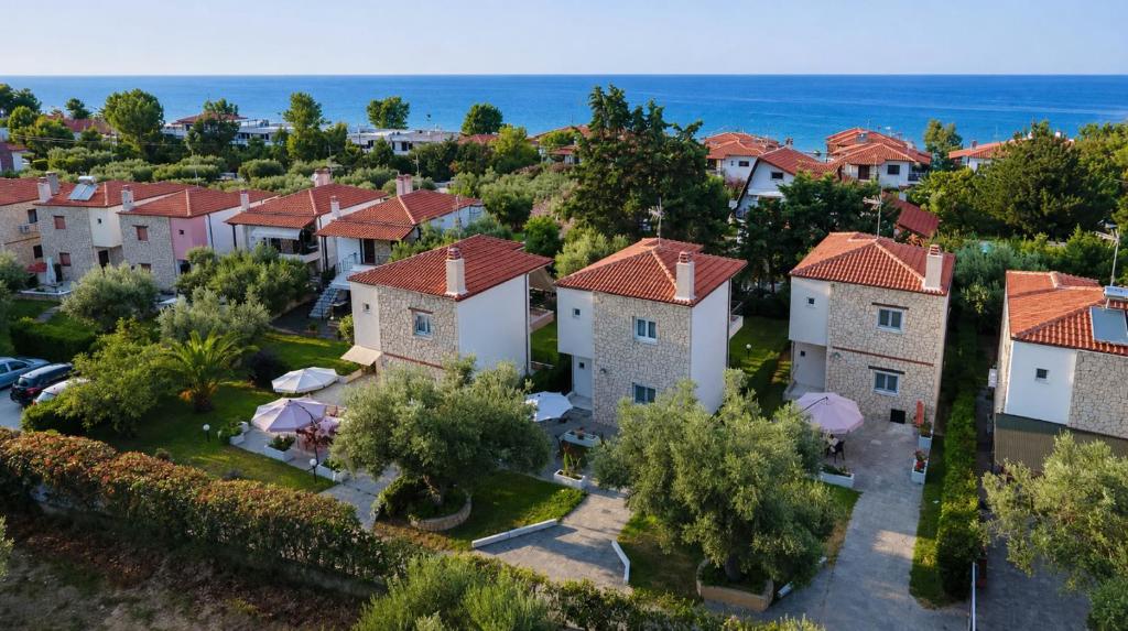 an aerial view of a villa in a resort at PROPERSTAY 112 - Maison Calme Polychrono in Polychrono