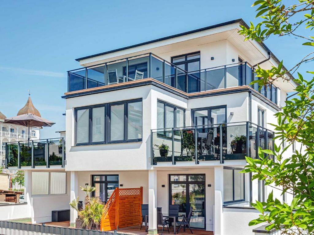 an image of a house with large windows at Fewo`s Mehlberg Binz in Binz